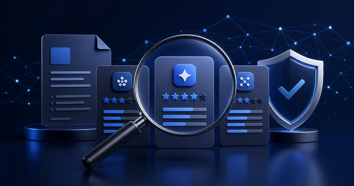 Independent review document with quality, privacy, and transparency checks